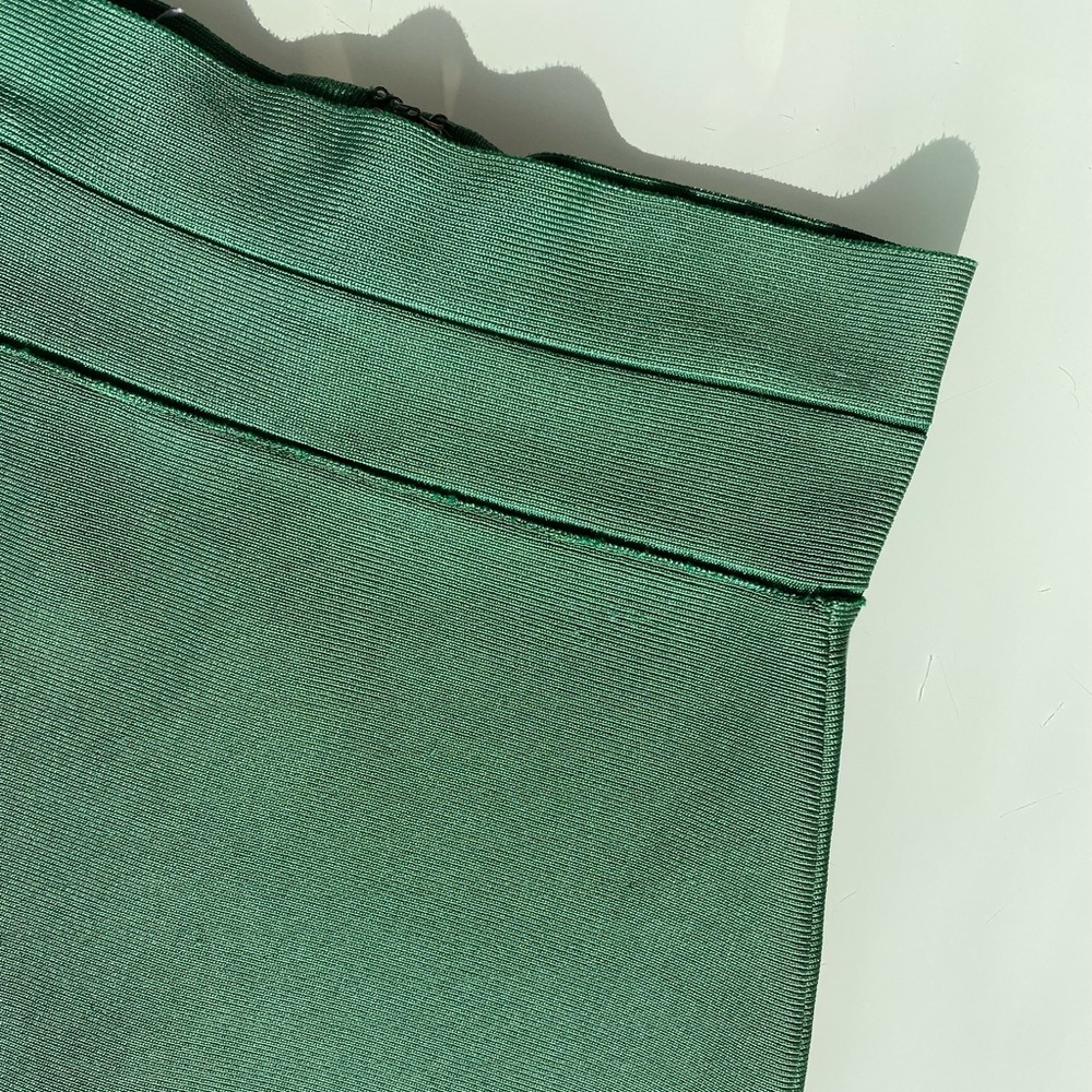 Herve Leger Green Pencil Skirt